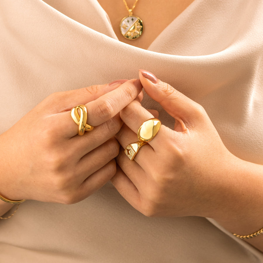Flow 14K Gold Vermeil Dome Ring