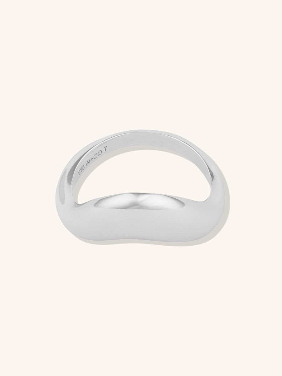 Curve 925 Sterling Silver Dome Ring