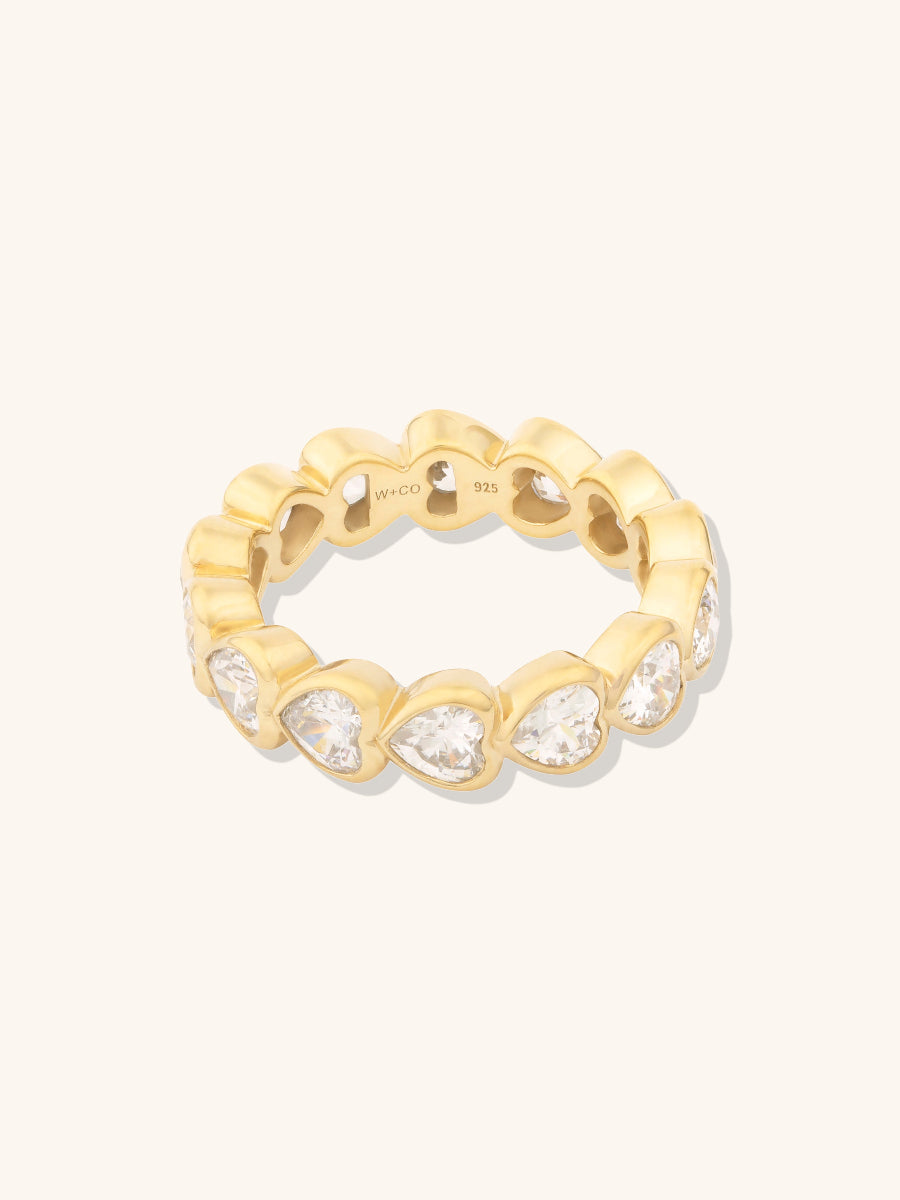 Heart Bezel 14K Gold Vermeil Ring