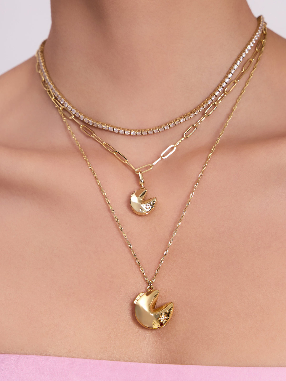 Fortune Cookie Gold Locket Necklace
