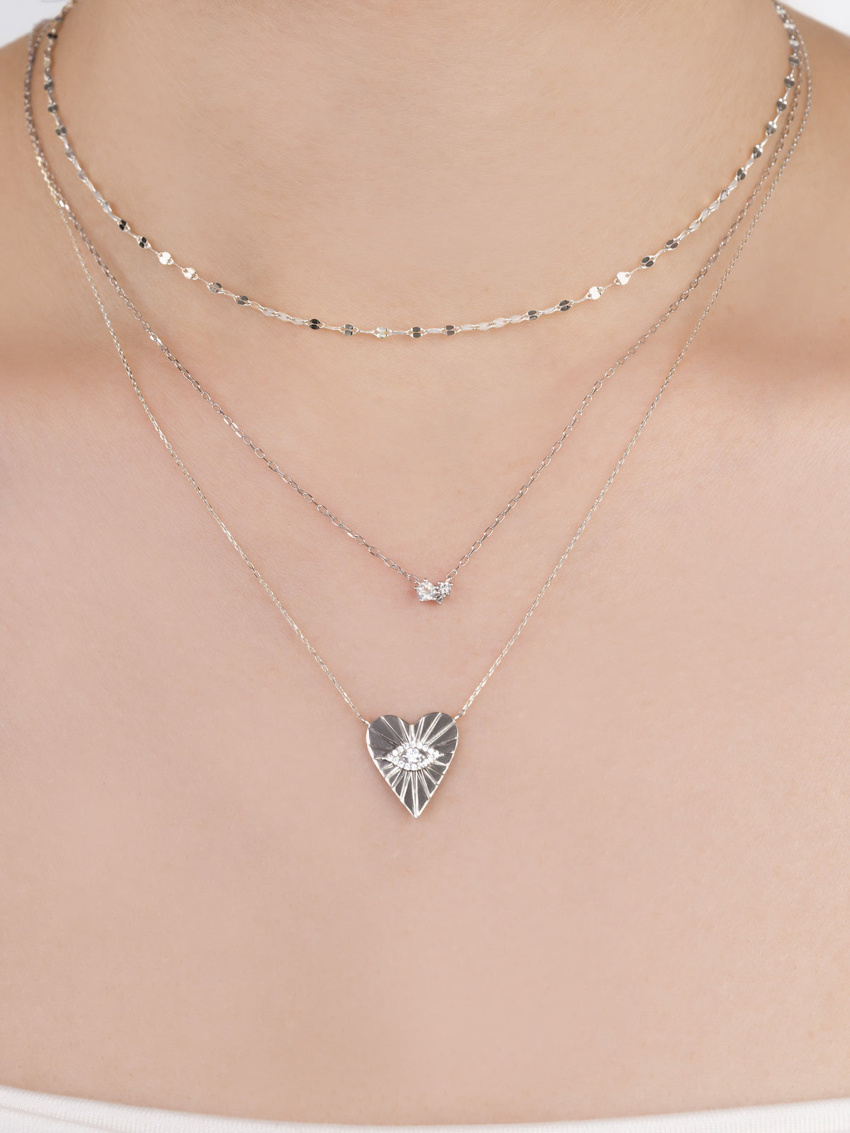 Petal 14K White Gold Chain Necklace