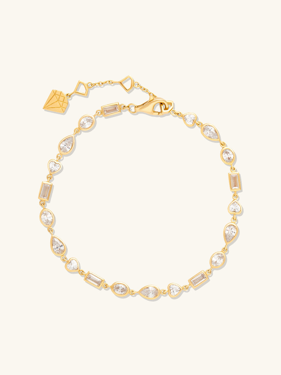 Multi Bezel 14K Gold Vermeil Bracelet