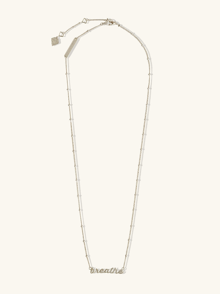 Sterling Silver Nameplate Necklace With Beaded Chain