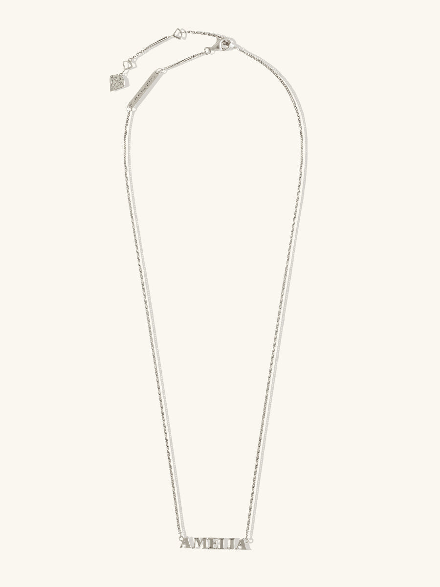 Sterling Silver Nameplate Necklace With Curb Chain