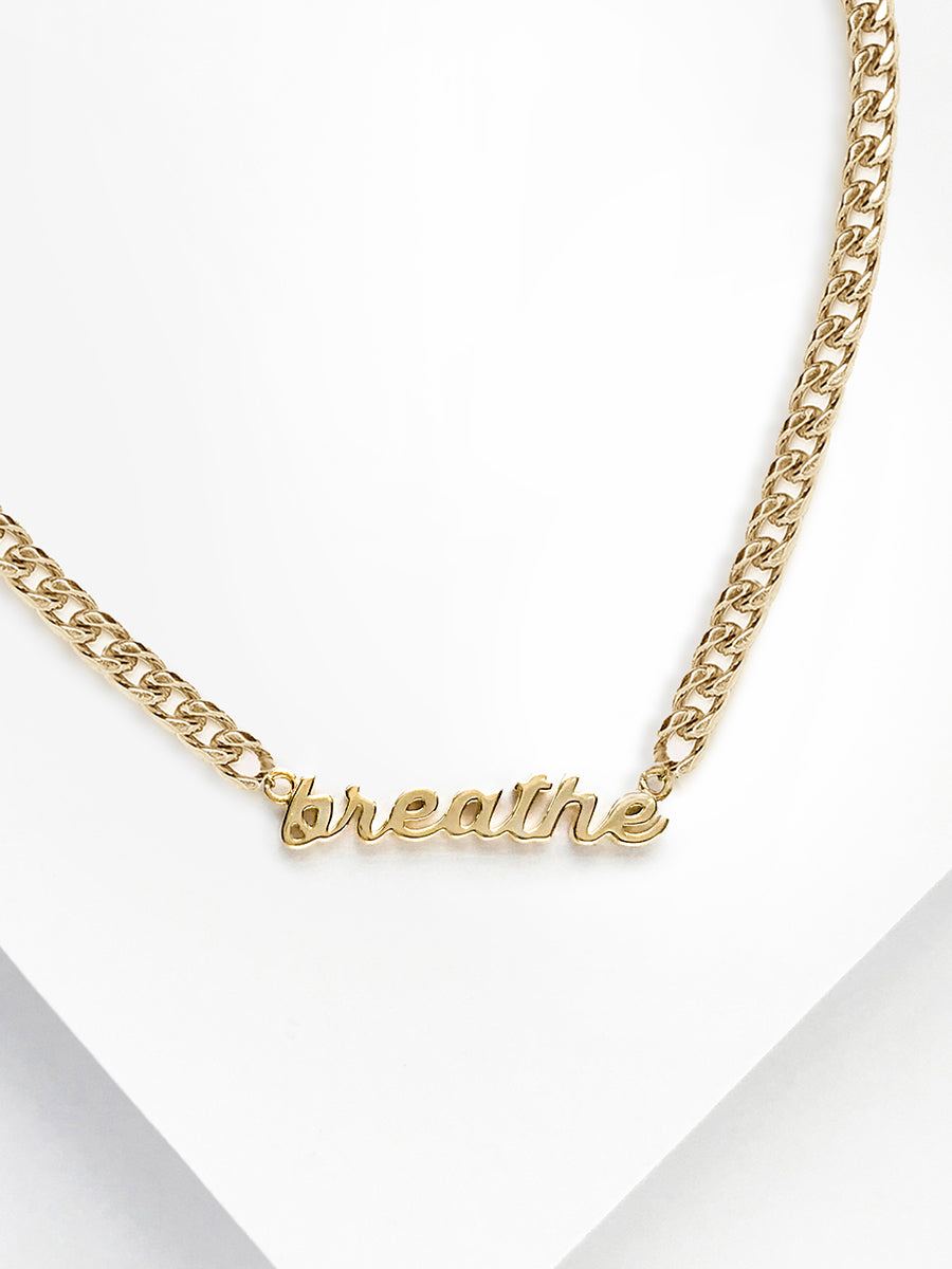 14K Gold Vermeil Nameplate Necklace With XL Curb Chain