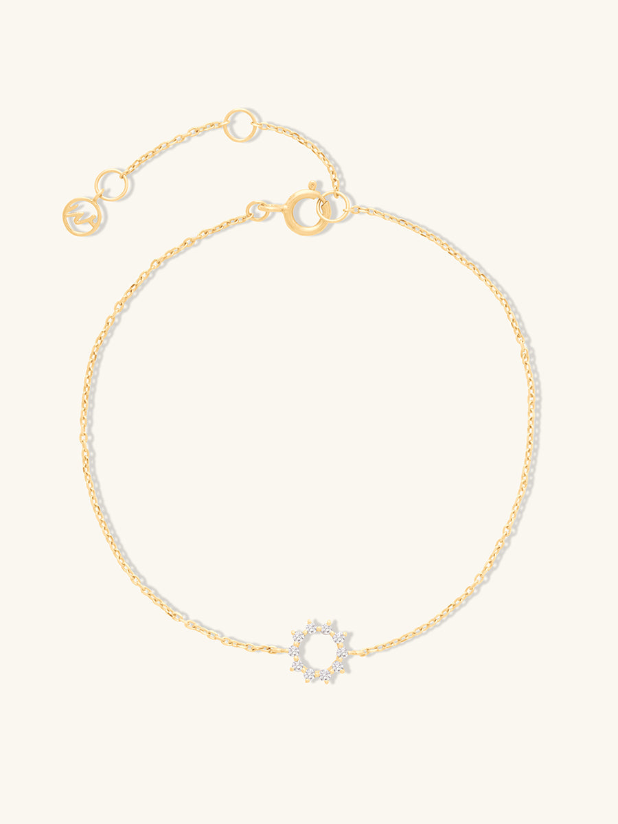 Petite Sunseeker Diamond Pave 14K Solid Gold Bracelet