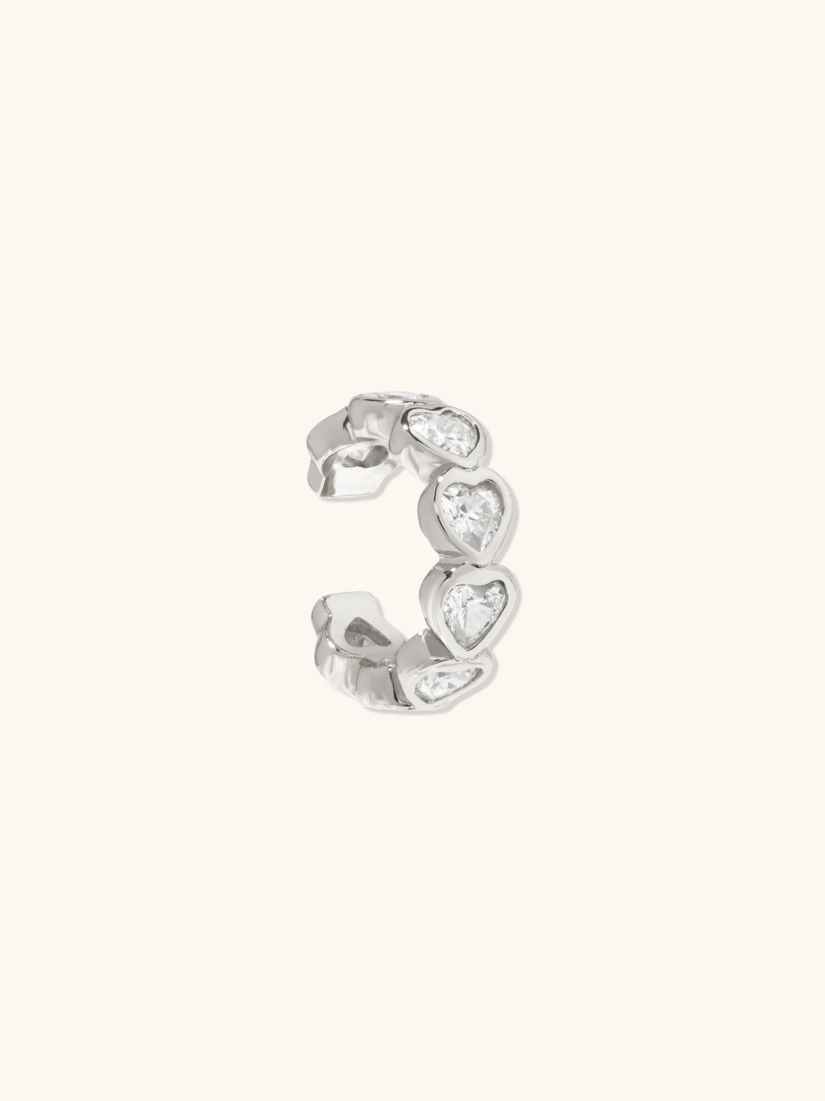Heart Bezel Silver 9mm Ear Cuff