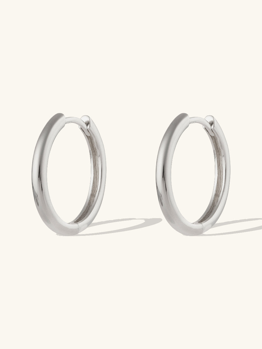 Classic Silver 17mm Hoop Earrings