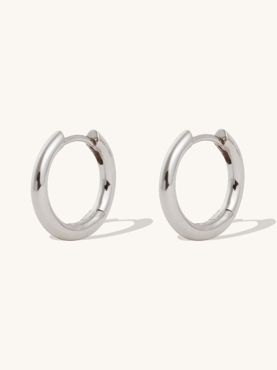 Classic Silver 10mm Huggie Earrings