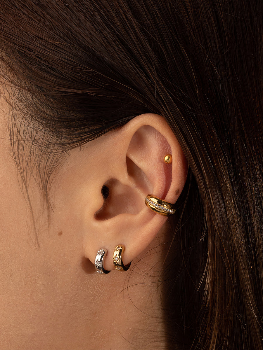 Constellation Silver 7mm Baby Huggie Earrings