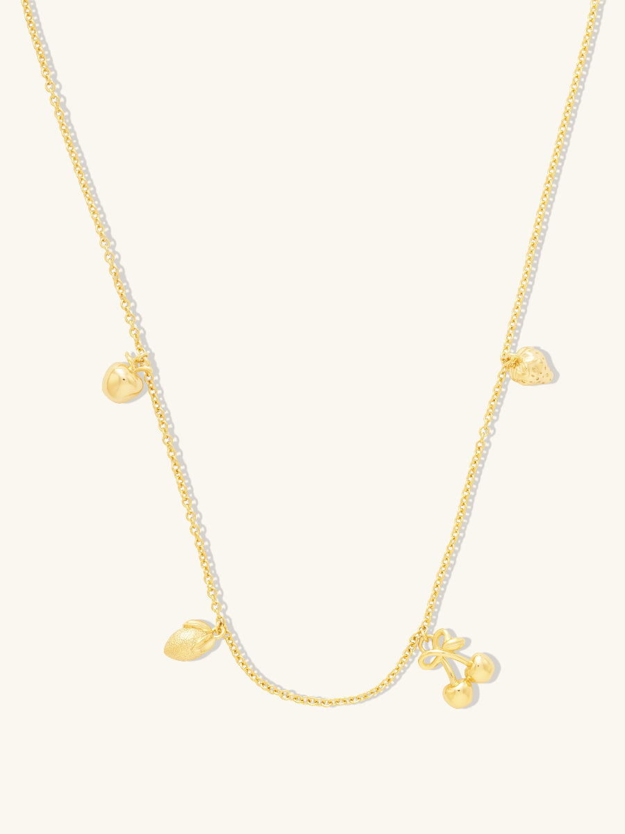 Fruit Party Charms Gold Necklace