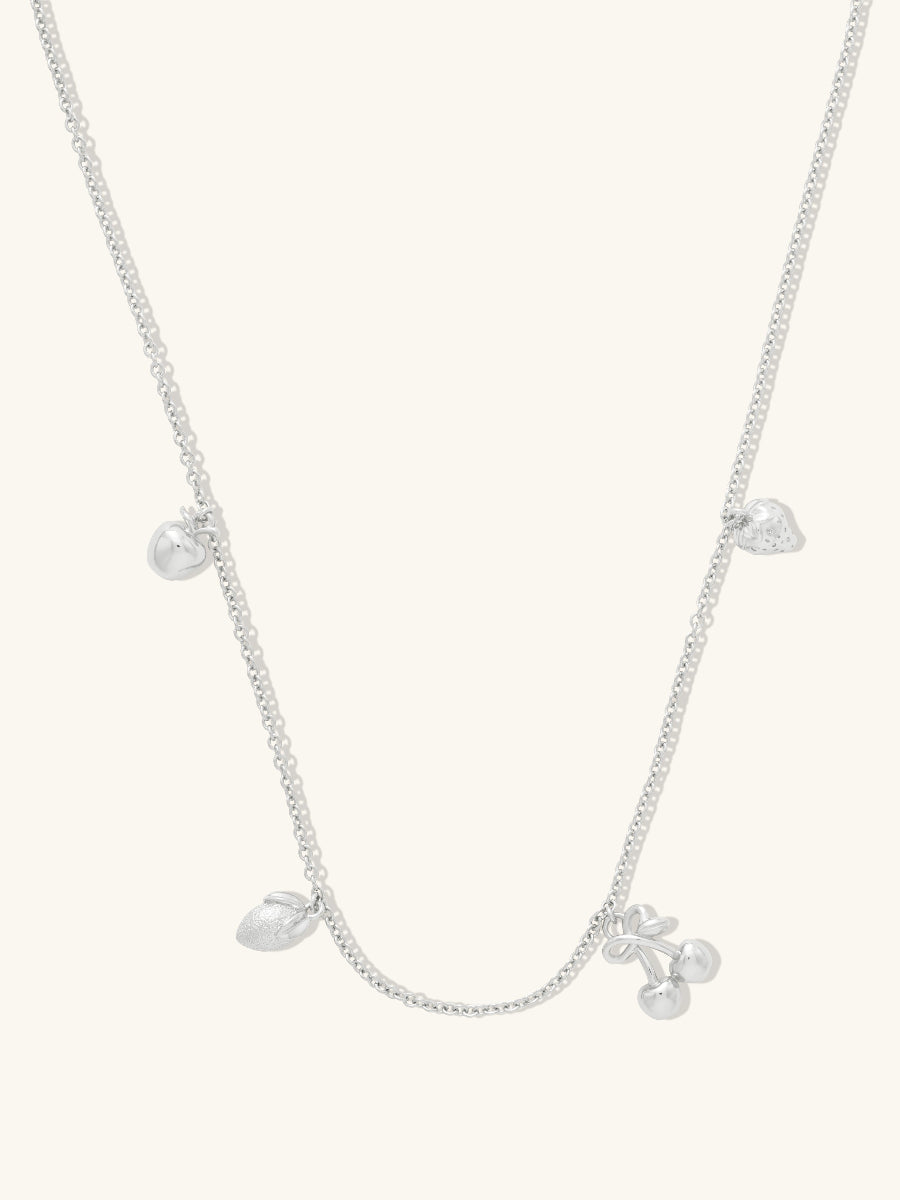 Fruit Party Charms Silver Necklace