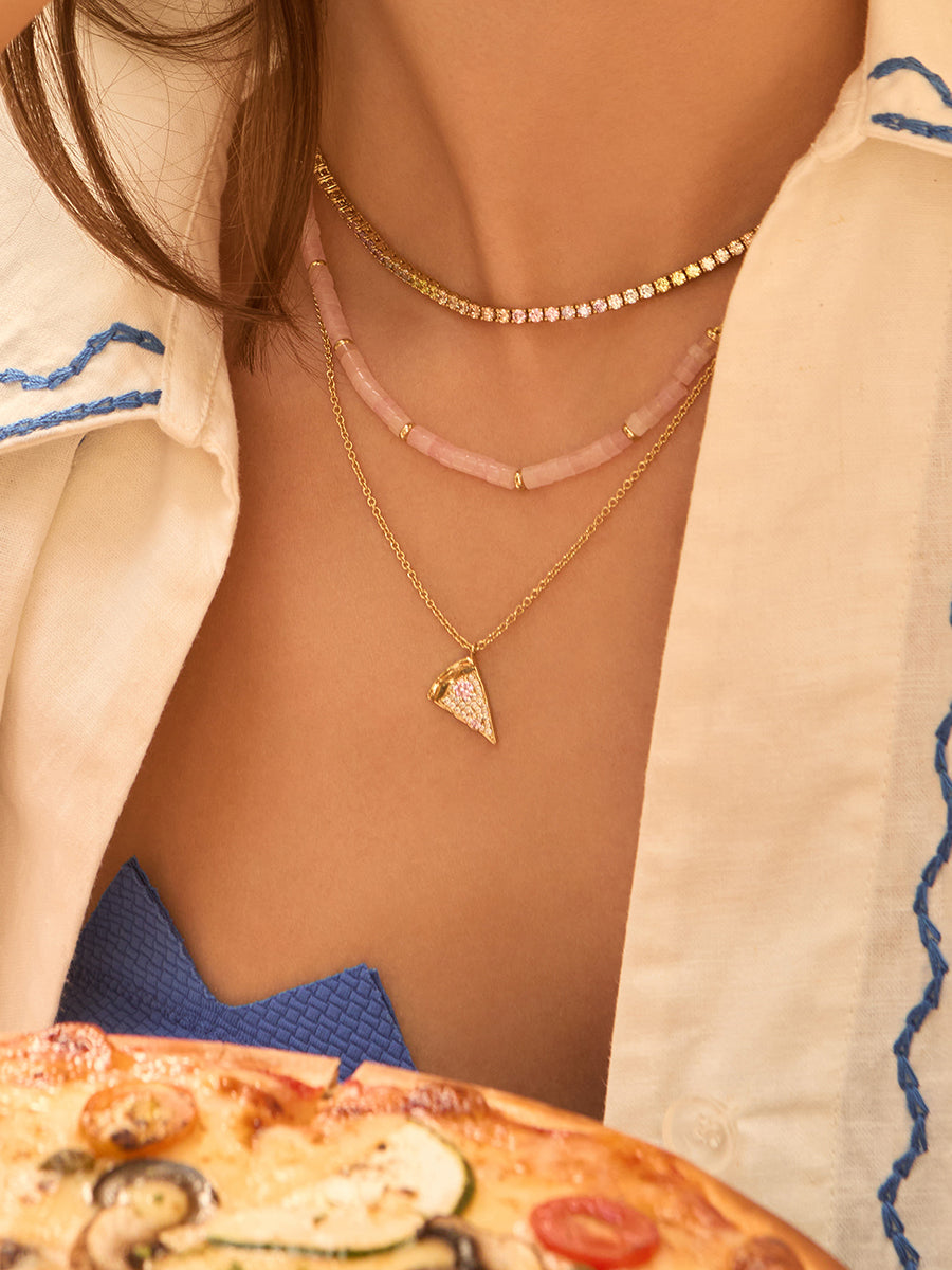 Pizza Slice Gold Necklace