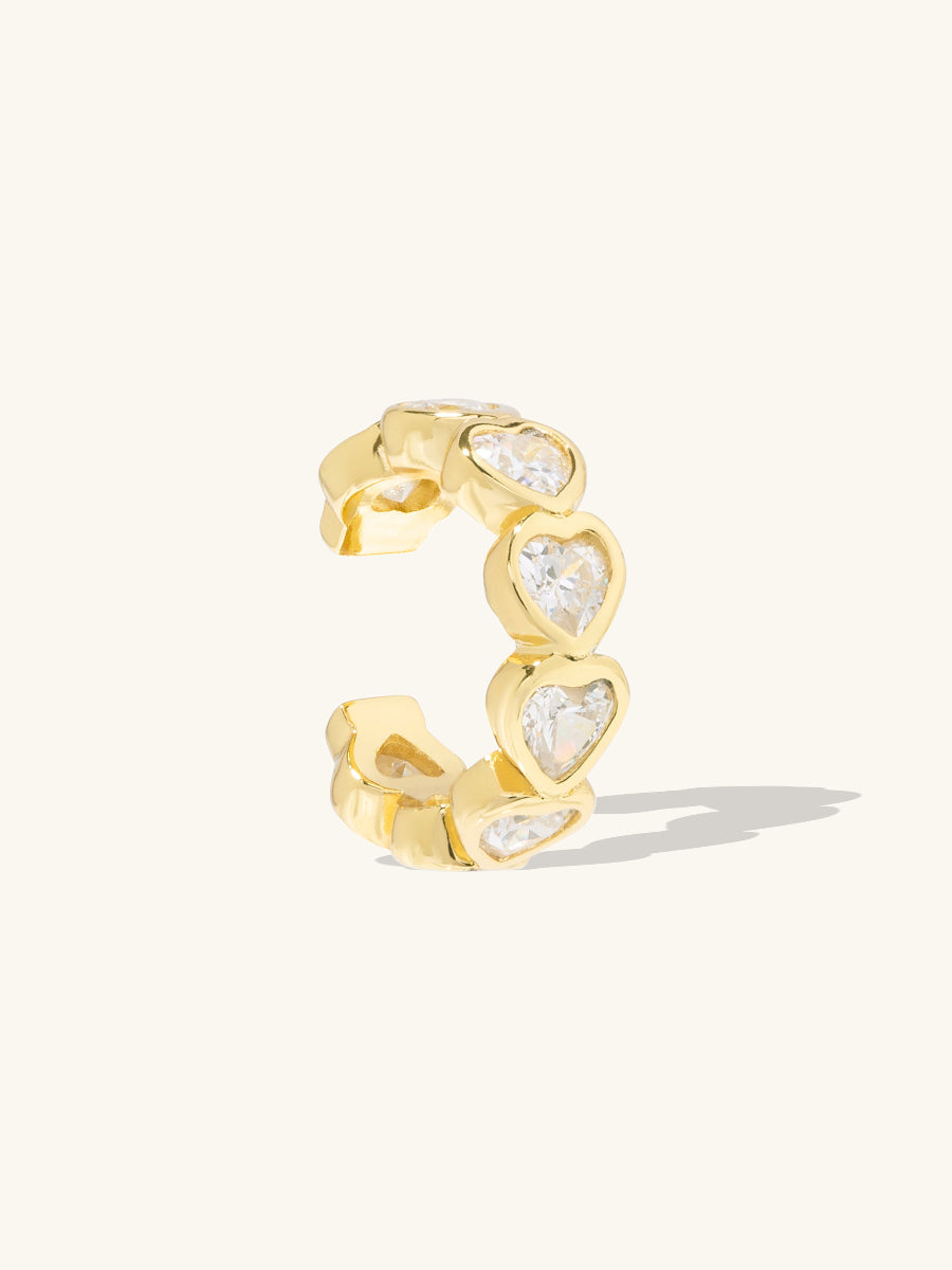 Heart Bezel Gold 9mm Ear Cuff