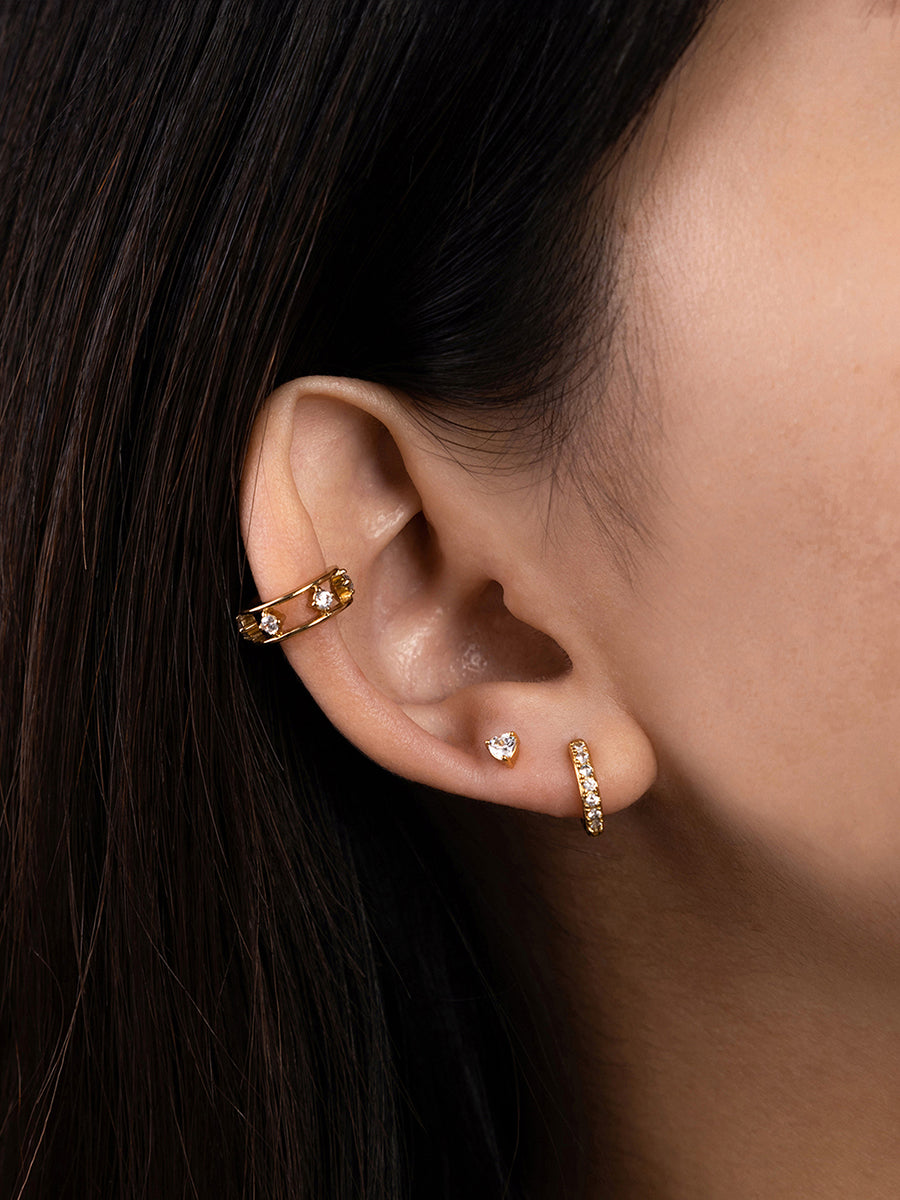 Heart Gold 3mm Flat Back Earring