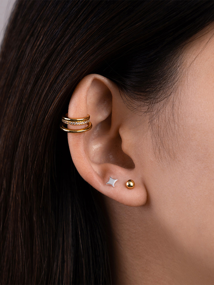 Sparkle Silver Flat Back Earring