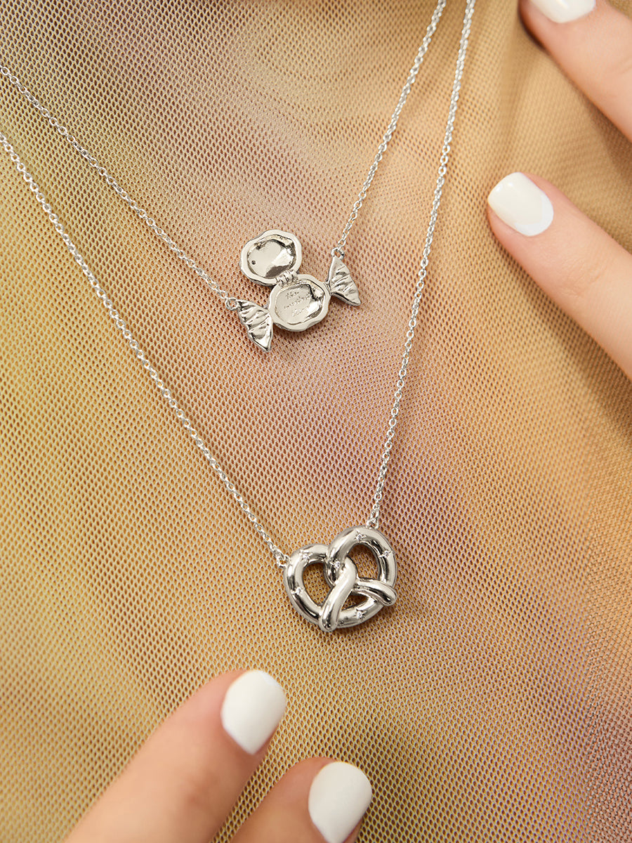Pretzel Silver Necklace