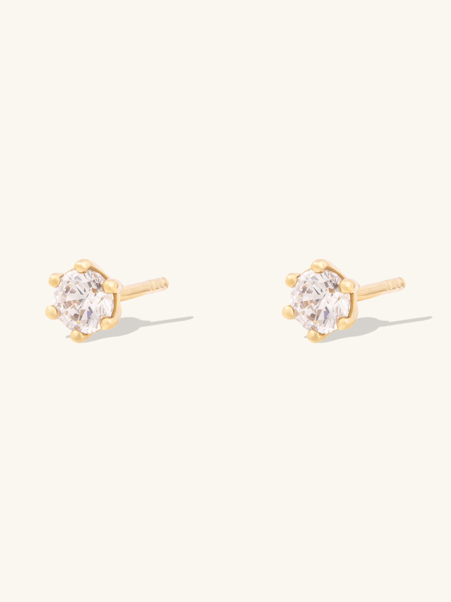 Brilliant Gold Stud Earrings