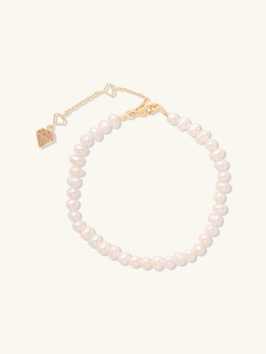 Beaded Pearl Gold Bracelet