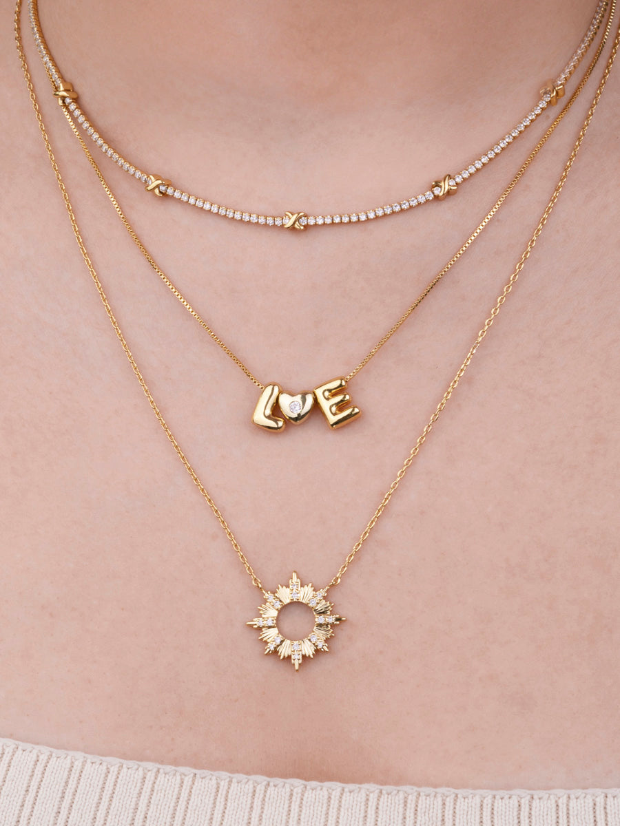 Petite Birthstone Heart Bubble Gold Charm