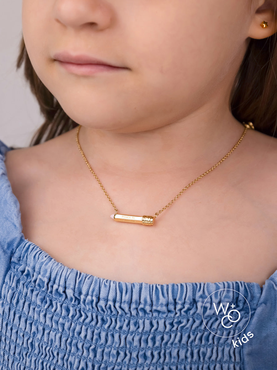 Color Pencil Gold Necklace