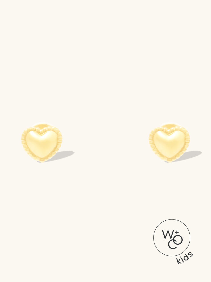 Heart Gold Flat Back Earrings