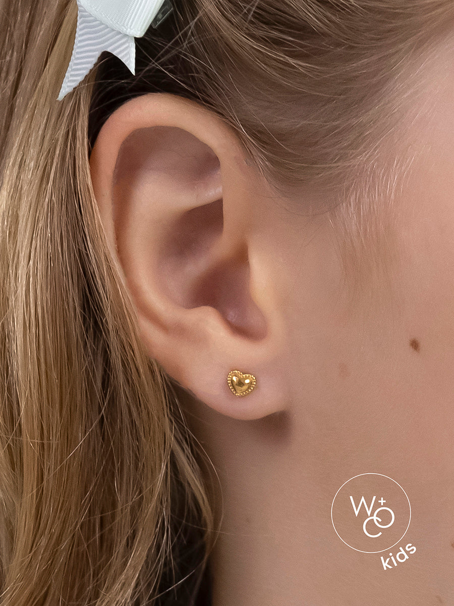 Heart Gold Flat Back Earrings