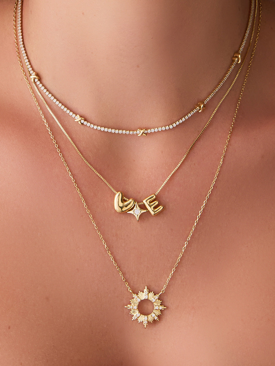Petite Birthstone Star Bubble Gold Charm
