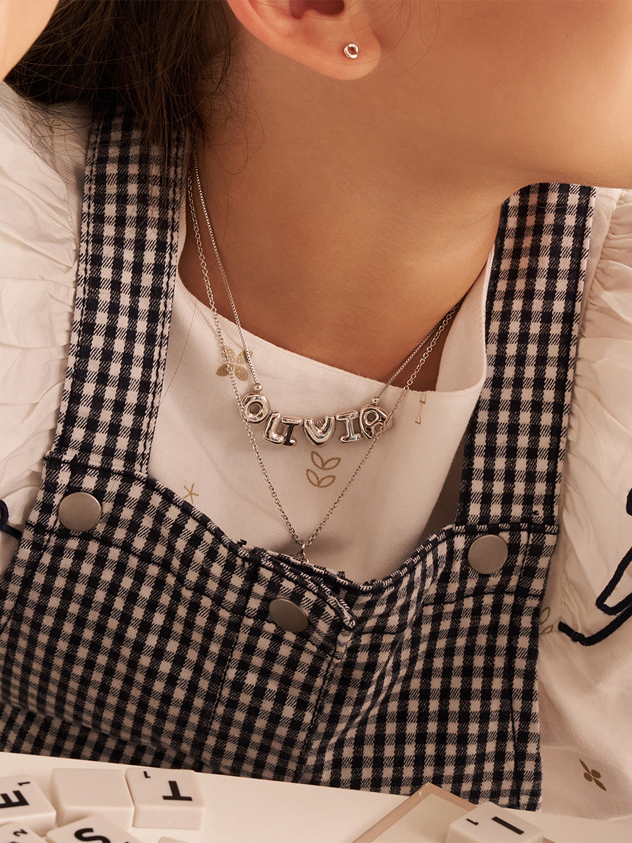 Petite Alphabet Bubble Silver Charm