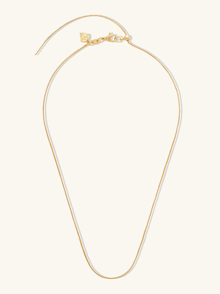 Gold Sliding Box Chain Necklace