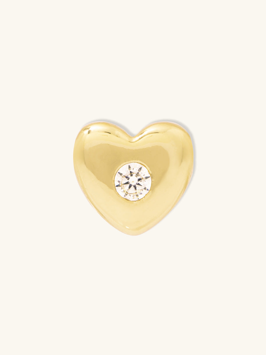 Petite Birthstone Heart Bubble Gold Charm