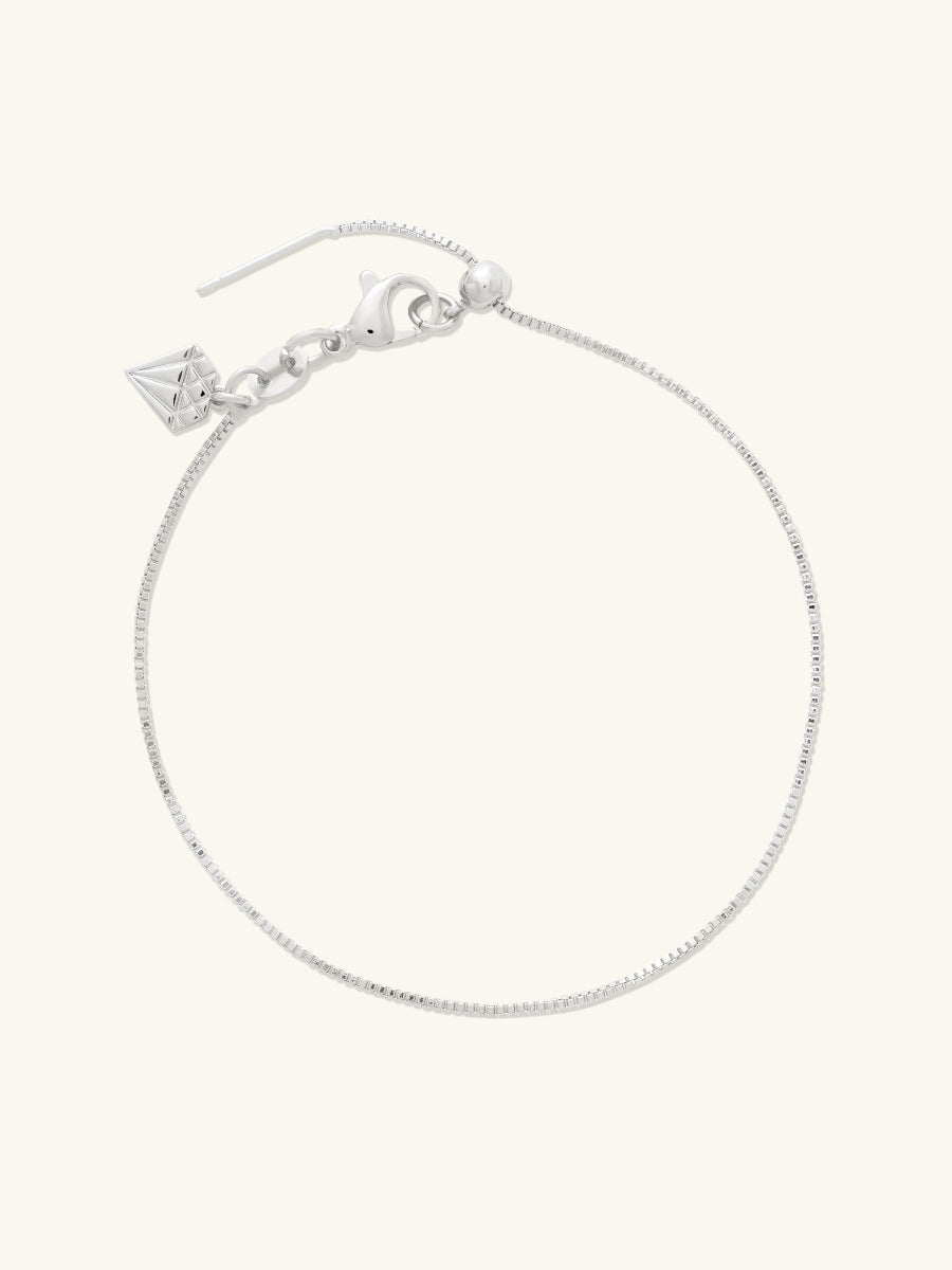 Silver Sliding Box Chain Bracelet