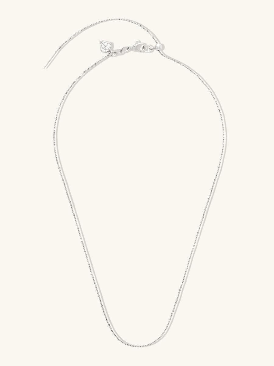Silver Sliding Box Chain Necklace