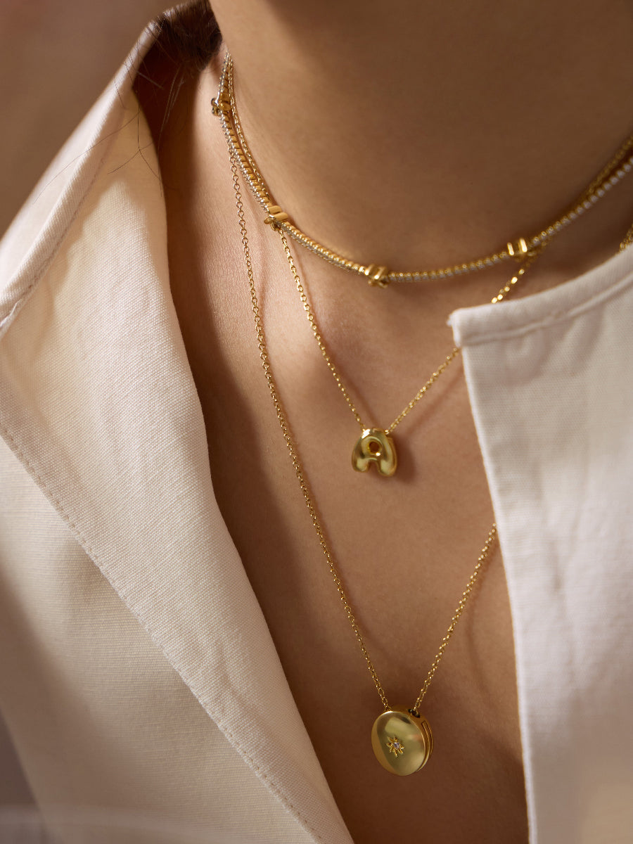 Falling Star Heirloom Gold Locket Necklace