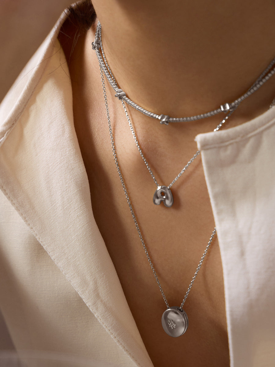 Falling Star Heirloom Silver Locket Necklace