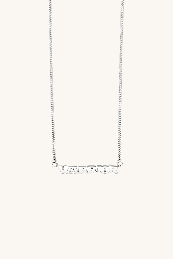 Warrior Script Necklace - Silver