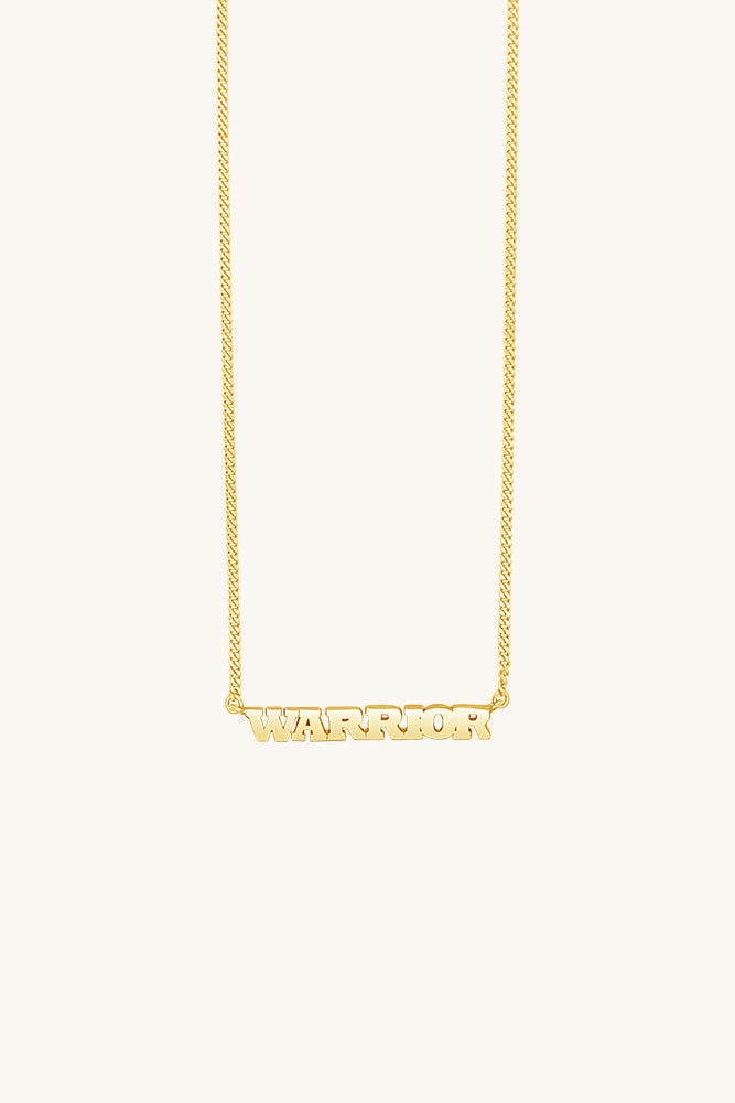Warrior Script Necklace - Gold