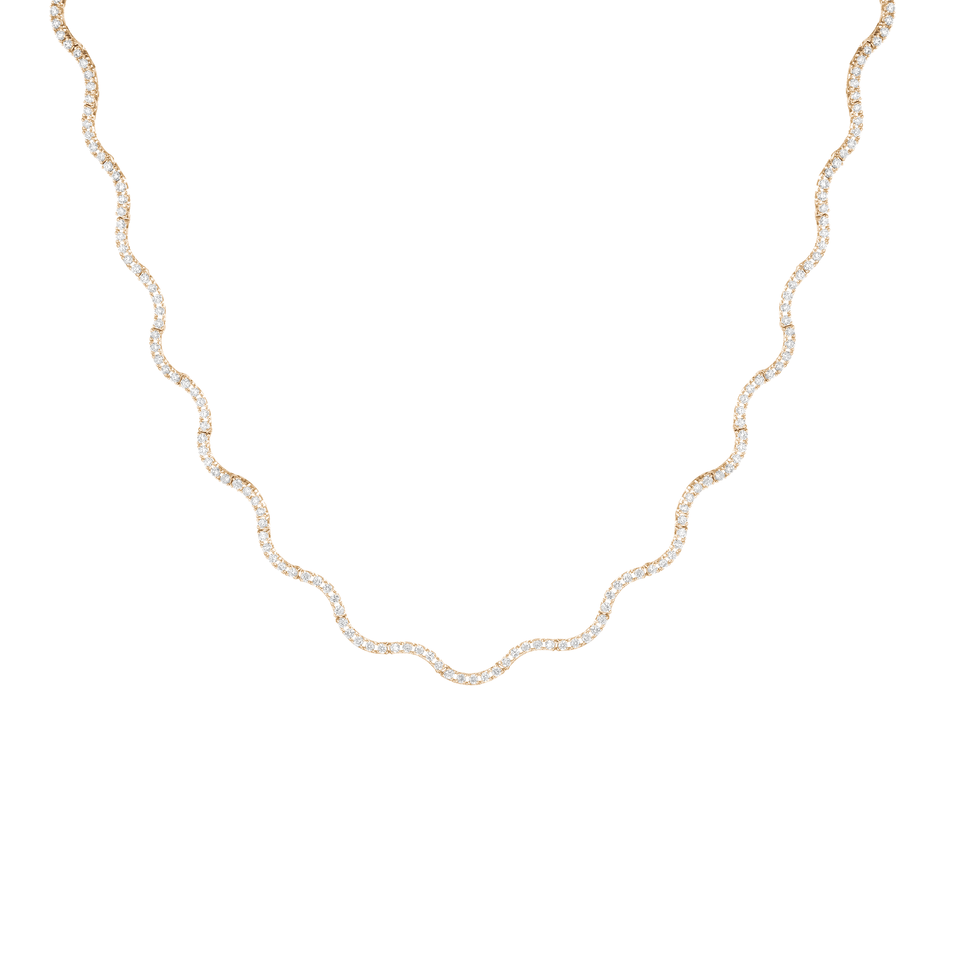 Lab Grown Diamond Wave Tennis Necklace