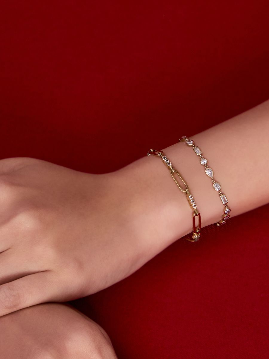 Multi Bezel 14K Gold Vermeil Bracelet
