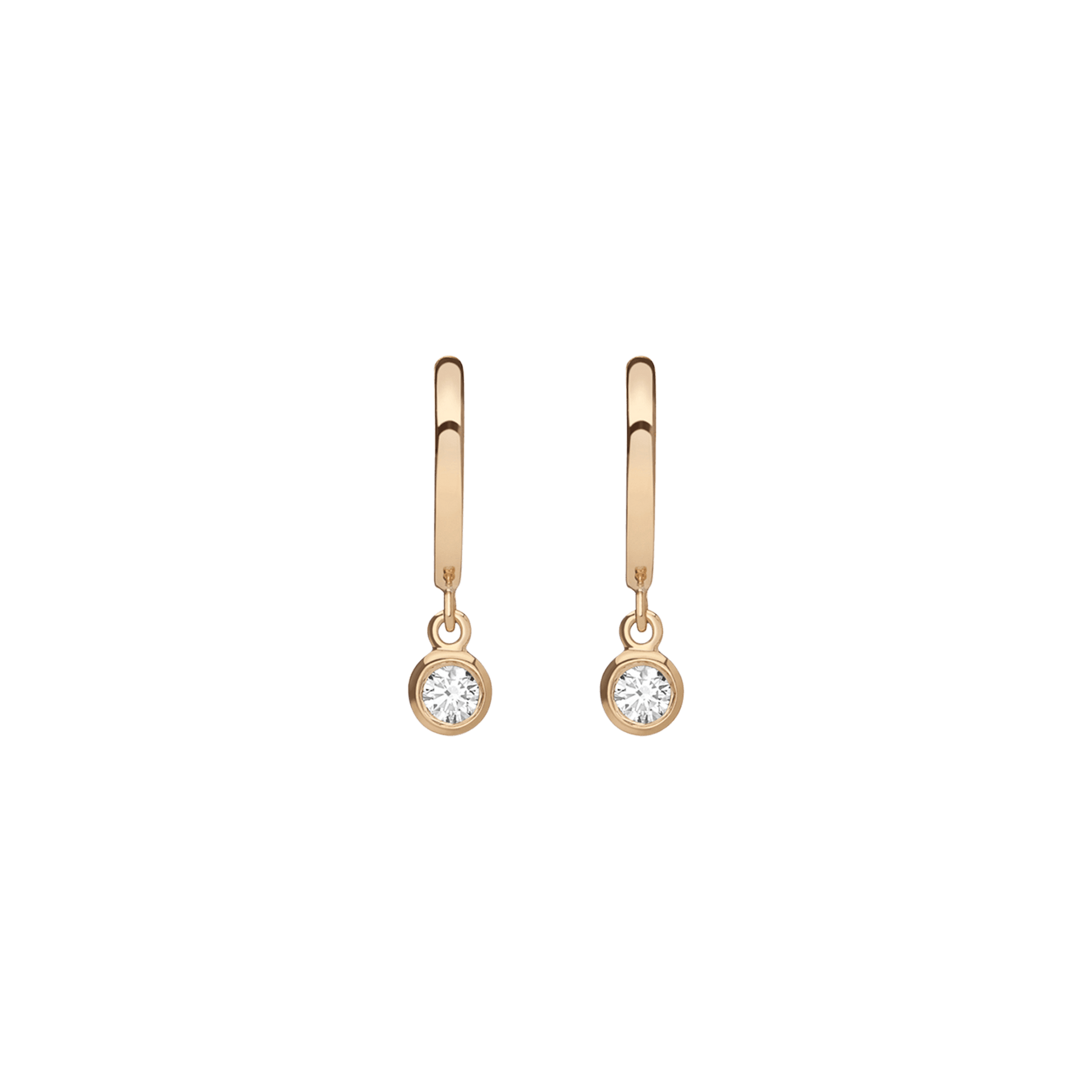 Huggie Earrings with Bezel