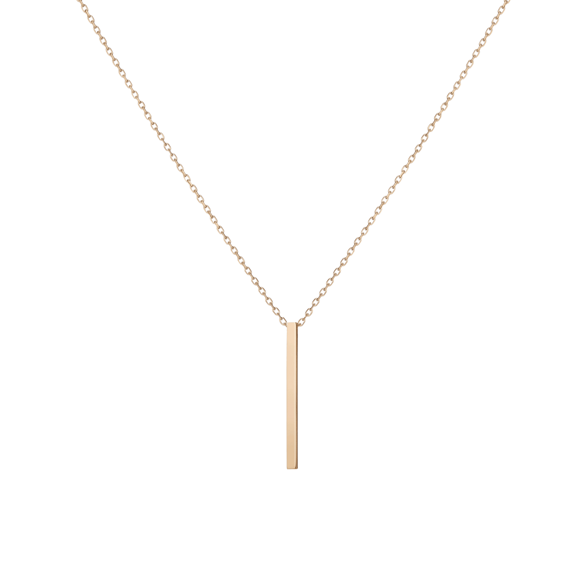 Short Gold Bar Drop Necklace
