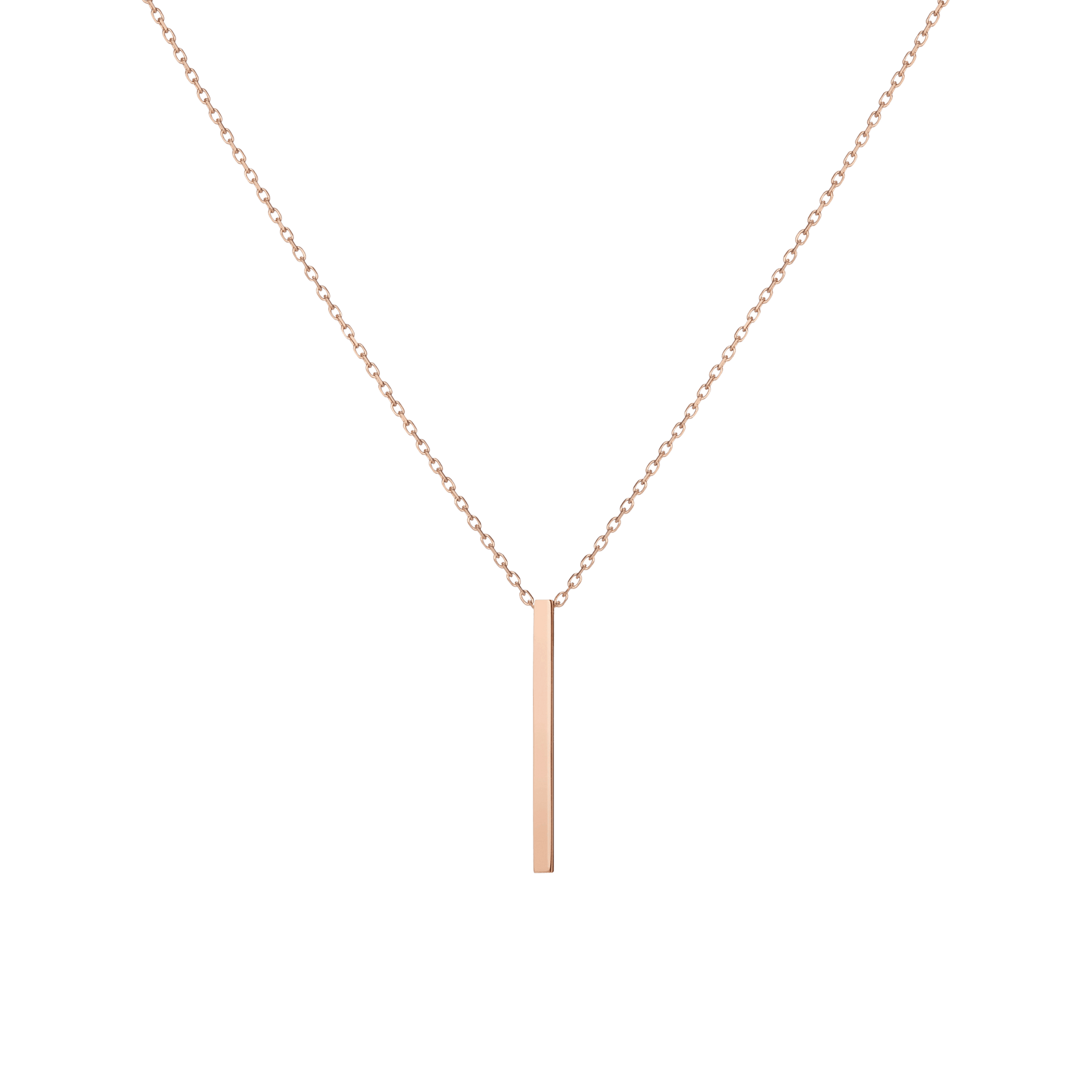 Short Gold Bar Drop Necklace