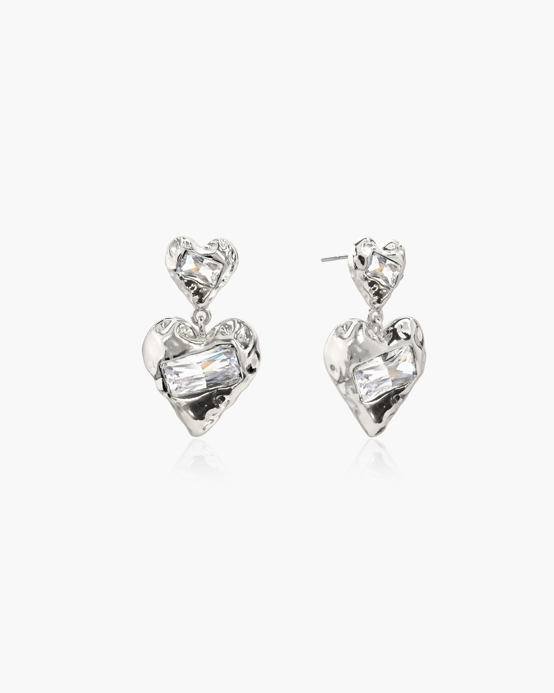 Forever Heart Earrings in Silver
