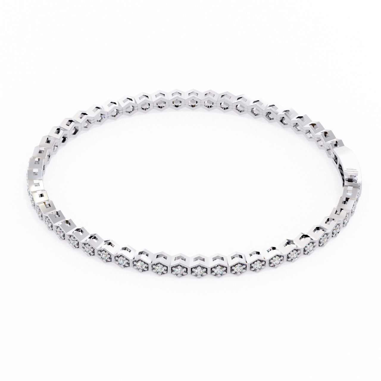 Round-Cut Lab-grown Diamond Tennis Bracelet in 10K White Gold