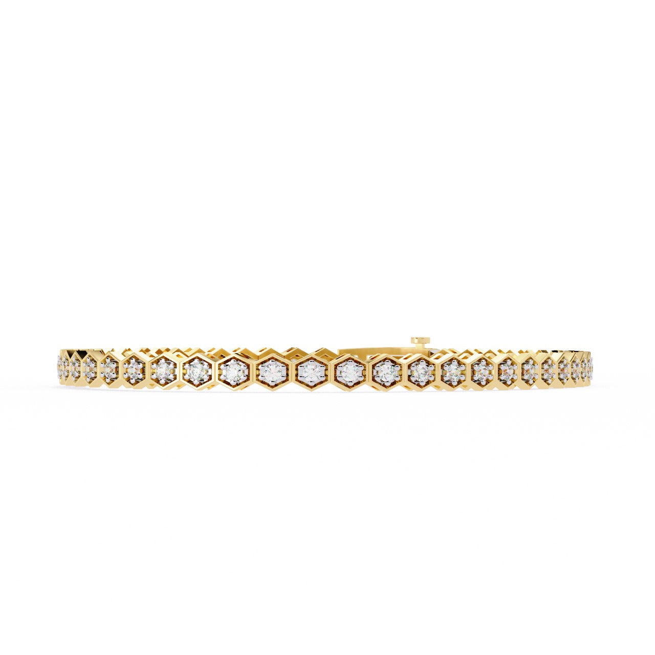 Round-Cut Lab-grown Diamond Tennis Bracelet in 10K White Gold