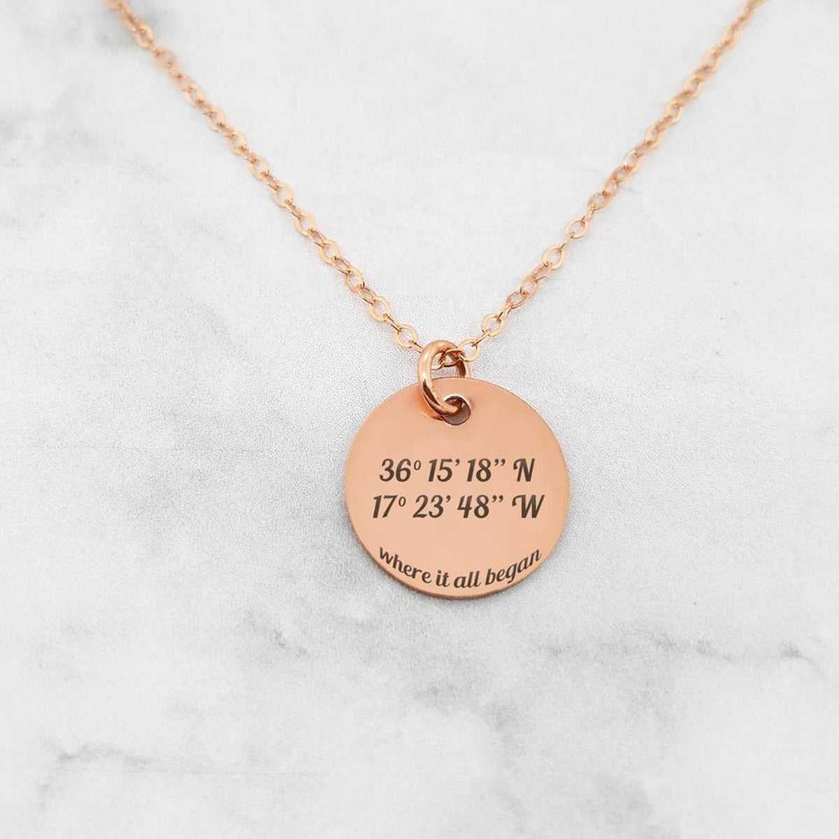Where It All Began Necklace - Anniversary Coordinates Necklace