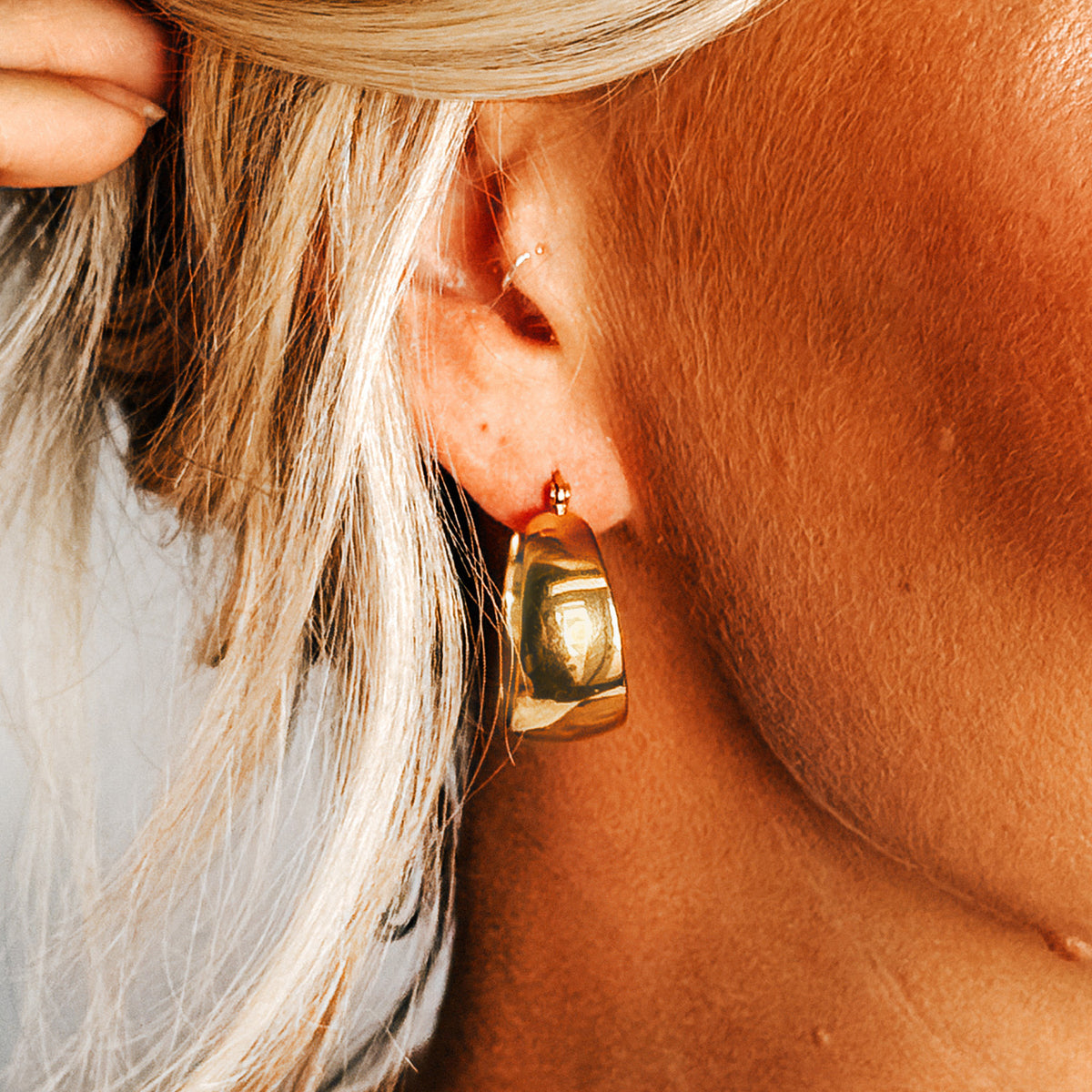 Wide Gold Hoop Earrings- Fashionable Hoop Earrings