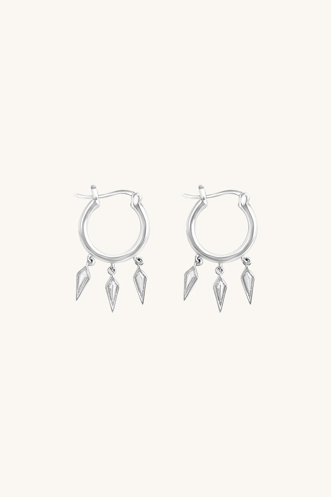 Wildfire Hoop Earrings - Silver