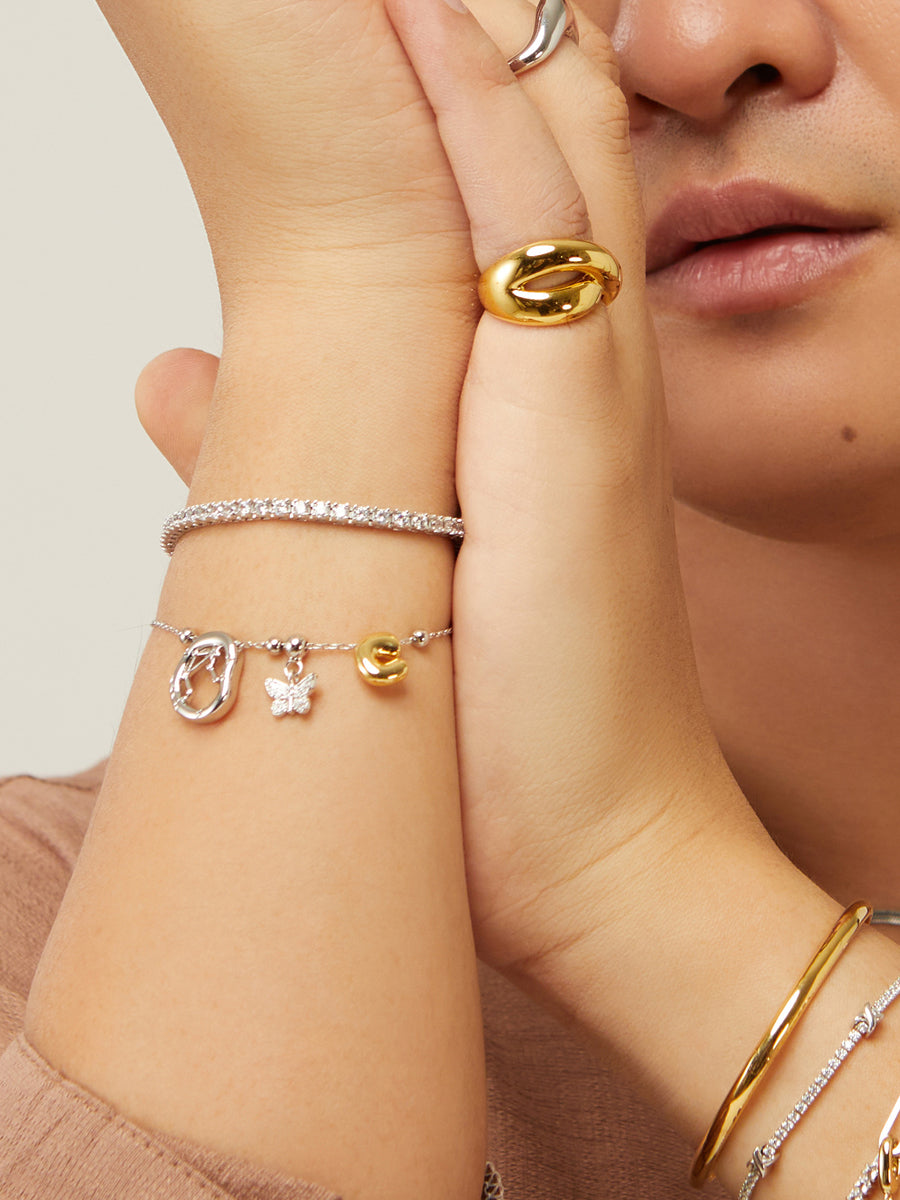 Butterfly Silver Drop Charm