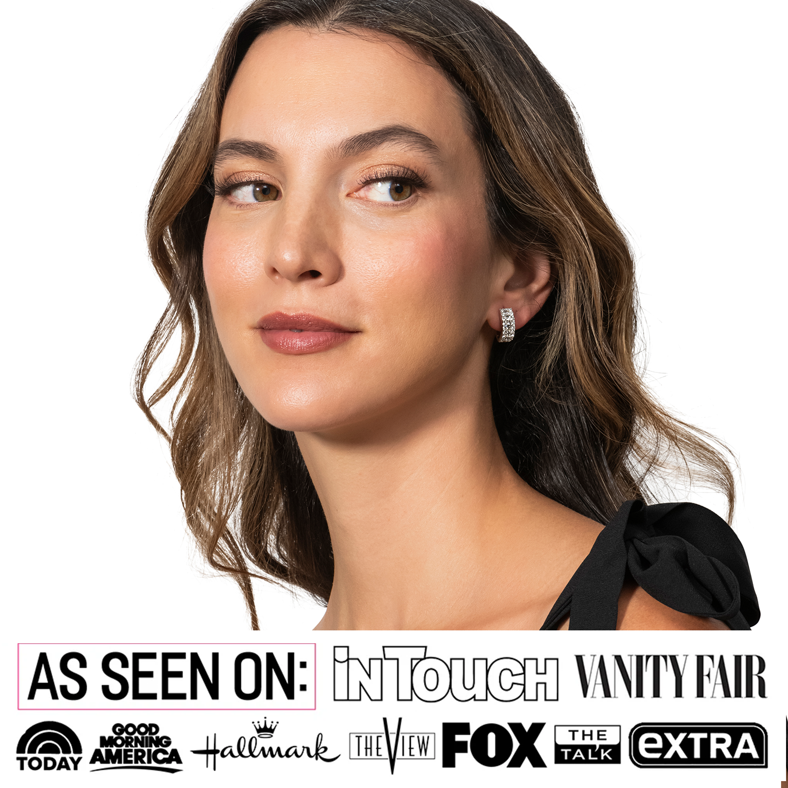 Wrenley 18k White Gold Plated 16mm Hoop Earrings with Swarovski Crystals